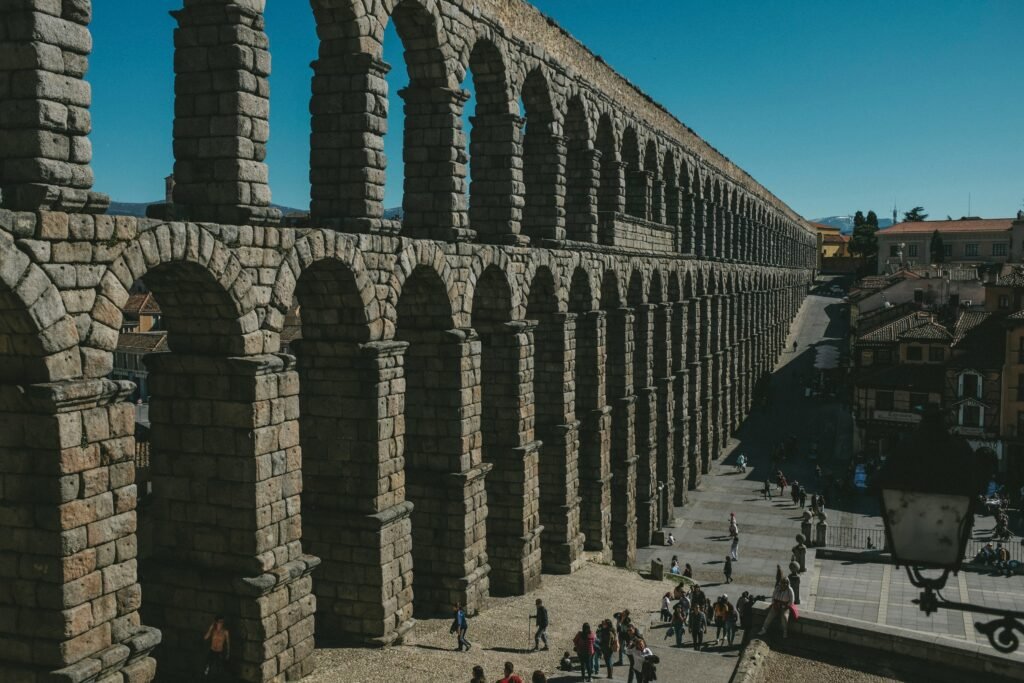 Aqueduct of Segovia, is a testament to Roman engineering prowess