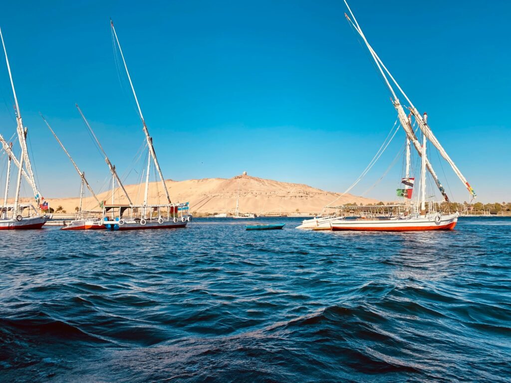 The Nile River, the longest river in the world, runs through Egypt